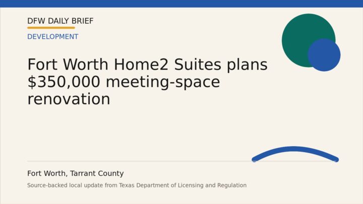 DFW Daily Brief card for Fort Worth Home2 Suites plans $350,000 meeting-space renovation
