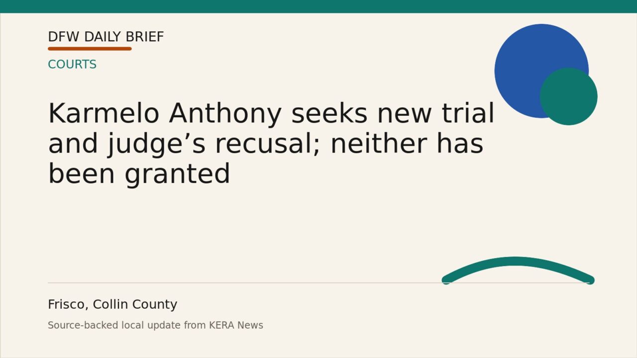 DFW Daily Brief card for Karmelo Anthony seeks new trial and judge’s recusal; neither has been granted