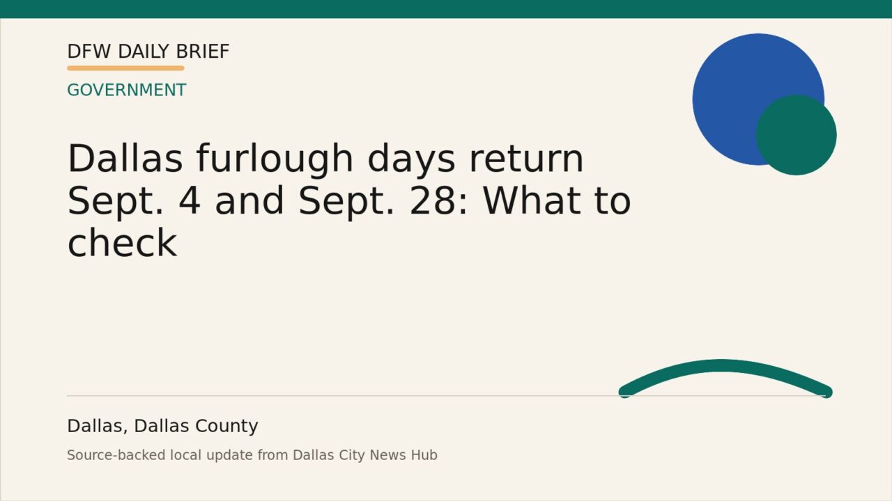 DFW Daily Brief card for Dallas furlough days return Sept. 4 and Sept. 28: What to check