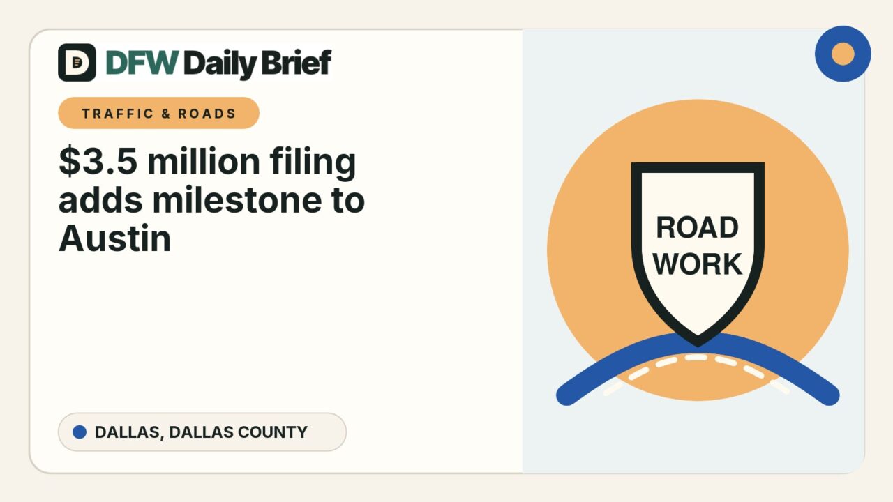 DFW Daily Brief card for $3.5 million filing adds milestone to Austin Street crisis-center plans