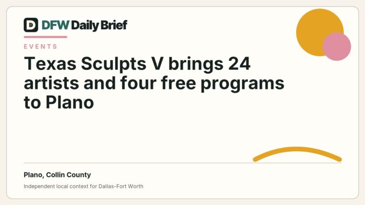 DFW Daily Brief card for Texas Sculpts V brings 24 artists and four free programs to Plano