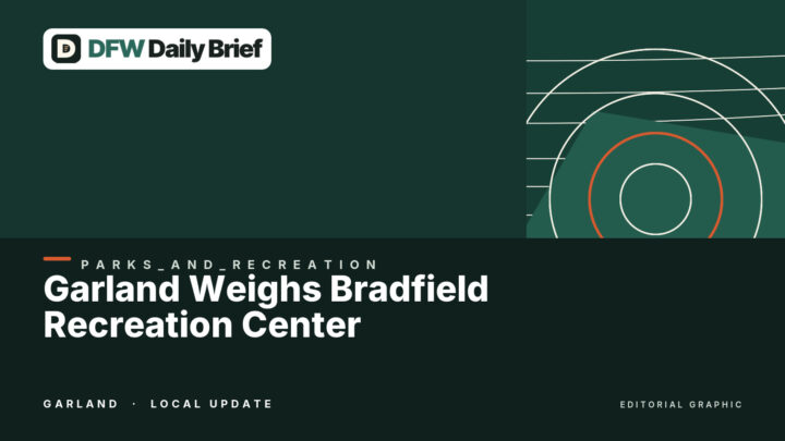 Editorial graphic for Garland Weighs Bradfield Recreation Center and Pool Closure: Costs, Dates and What Remains Open.