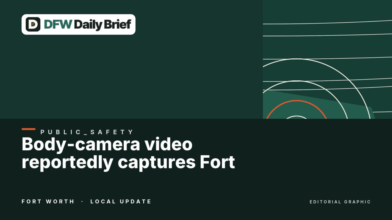 Editorial graphic for Body-camera video reportedly captures Fort Worth officer asking why colleague fired.