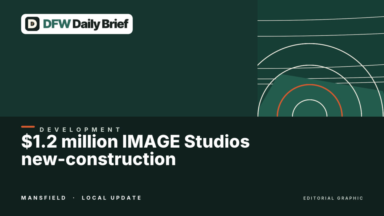 Editorial graphic for $1.2 million IMAGE Studios new-construction project registered in Mansfield.