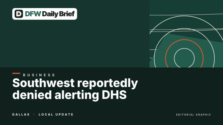 Editorial graphic for Southwest reportedly denied alerting DHS before Denver arrest; what passenger data TSA receives.
