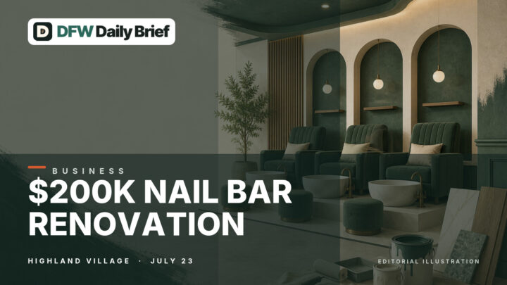 Editorial illustration of a refined nail salon renovation in Highland Village.