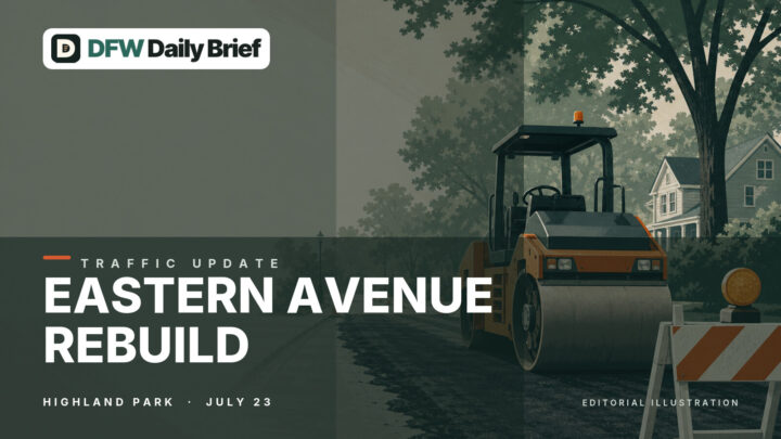 Editorial illustration of a planned neighborhood street reconstruction.