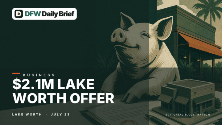 Editorial illustration of a Lake Worth restaurant property and business filing.