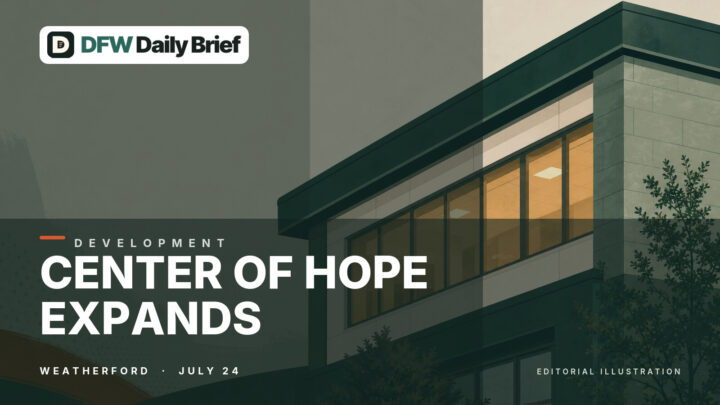 Editorial illustration of a second-floor community-service center expansion.