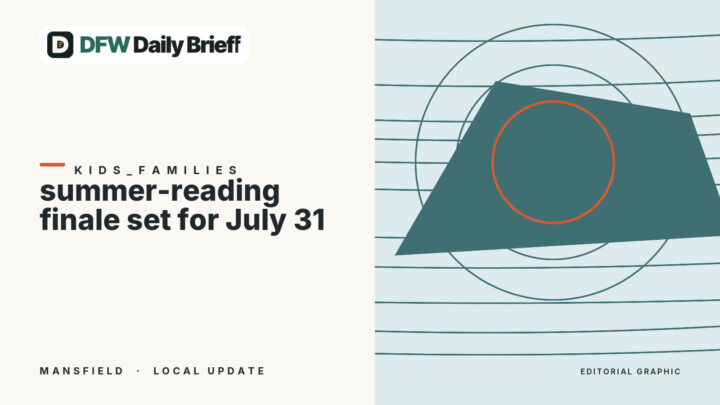 Location map centered on 650 US Highway, Mansfield, Texas for Mansfield summer-reading finale set for July 31; logs due that night.